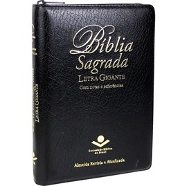 Bíblia Sagrada | ARA | Letra Gigante | Notas e Referências C/ Zíper Capa Preta