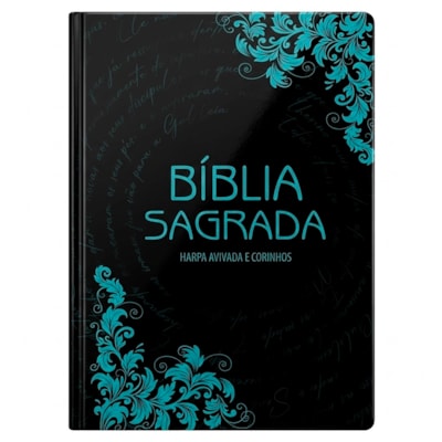 Bíblia Sagrada Arabesco Azul | ARC | Letra Gigante | Harpa Avivada e Corinhos | Capa Dura