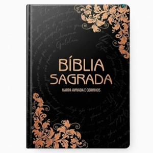 Bíblia Sagrada Arabesco Bronze | ARC | Letra Gigante | Harpa Avivada e Corinhos | Capa Dura