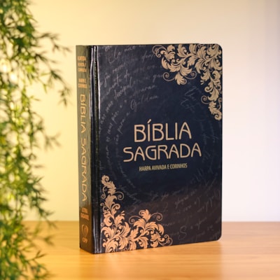 Segunda imagem do produto Bíblia Sagrada Arabesco Bronze | ARC | Letra Gigante | Harpa Avivada e Corinhos | Capa Dura
