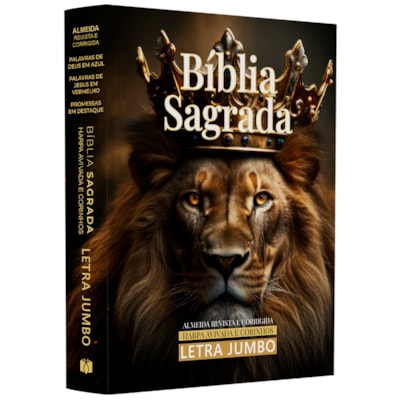 Bíblia Sagrada | ARC | Harpa Avivada e Corinhos | Jumbo | Capa Dura Leão Rei