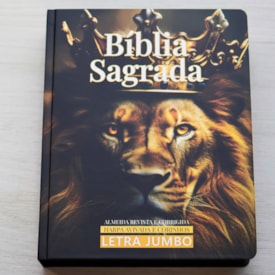 Segunda imagem do produto Bíblia Sagrada | ARC | Harpa Avivada e Corinhos | Jumbo | Capa Dura Leão Rei