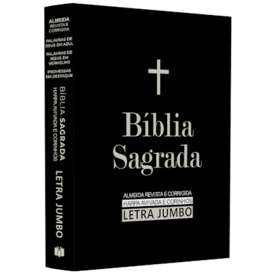 Bíblia Sagrada | ARC | Harpa Avivada e Corinhos | Jumbo | Capa Dura Preta