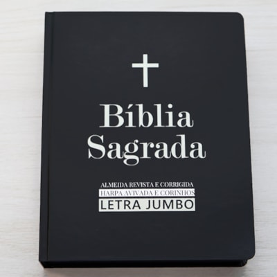 Segunda imagem do produto Bíblia Sagrada | ARC | Harpa Avivada e Corinhos | Jumbo | Capa Dura Preta