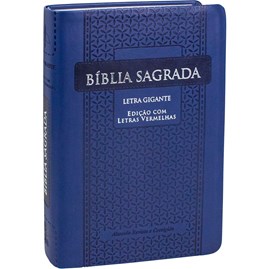Bíblia Sagrada | ARC | Letra Gigante | Azul Arabesco C/ Índice