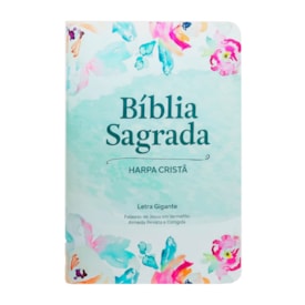 Bíblia Sagrada | ARC | Letra Gigante com Harpa Cristã | Floral Aquarela | Capa Semiflexível