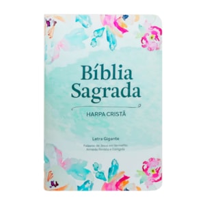 Bíblia Sagrada | ARC | Letra Gigante com Harpa Cristã | Floral Aquarela | Capa Semiflexível