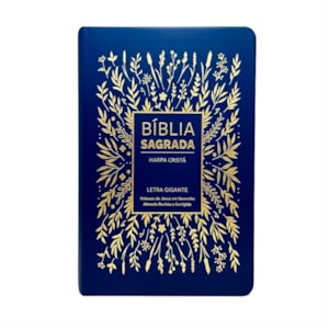 Bíblia Sagrada | ARC | Letra Gigante com Harpa Cristã | Floral Azul