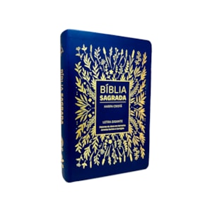 Segunda imagem do produto Bíblia Sagrada | ARC | Letra Gigante com Harpa Cristã | Floral Azul
