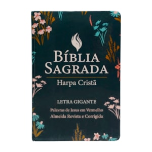 Bíblia Sagrada | ARC | Letra Gigante | Harpa Cristã | Capa Dura Floral Verde