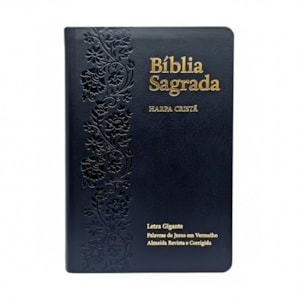 Bíblia Sagrada | ARC | Letra Gigante | Harpa Cristã | Capa Luxo Floral Ramos Preta