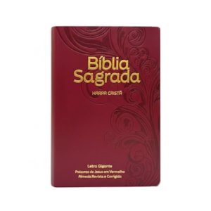 Bíblia Sagrada | ARC | Letra Gigante | Harpa Cristã | Capa Luxo Floral Vinho