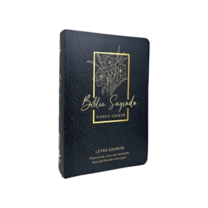 Segunda imagem do produto Bíblia Sagrada | ARC | Letra Gigante | Harpa Cristã | Capa Semiflexível Floral Preta