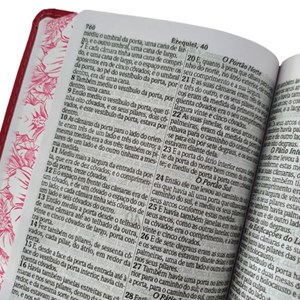 Bíblia Sagrada | ARC | Letra Gigante | PJD | Harpa Avivada e Corinhos | Capa Luxo Floral Vermelha