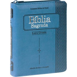 Bíblia Sagrada | ARC | Letra Grande | Capa Azul C/ Zíper e Índice