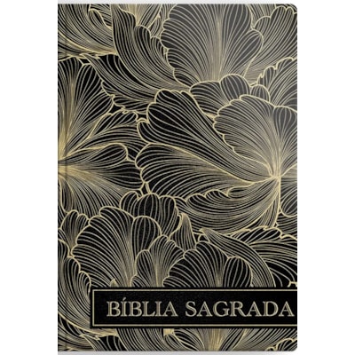 Bíblia Sagrada | ARC | Letra Grande | Capa Luxo Flor Preta