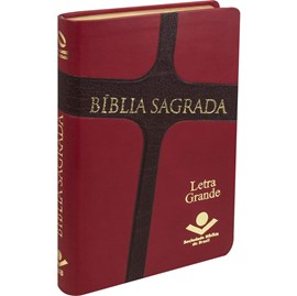 Bíblia Sagrada | ARC | Letra Grande  | Capa Vermelha e Marrom Luxo