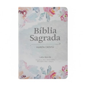 Bíblia Sagrada | ARC | Letra Grande com Harpa Cristã | Floral Aquarela