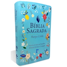 Bíblia Sagrada | ARC | Letra Grande | Harpa Cristã | Capa Luxo Azul