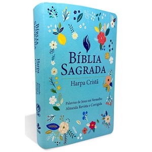 Bíblia Sagrada | ARC | Letra Grande | Harpa Cristã | Capa Luxo Azul