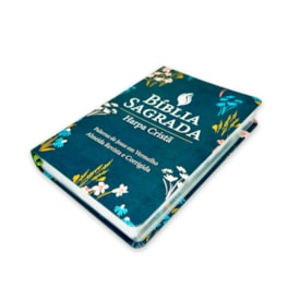Segunda imagem do produto Bíblia Sagrada | ARC | Letra Grande | Harpa Cristã | Capa Luxo Verde Escuro