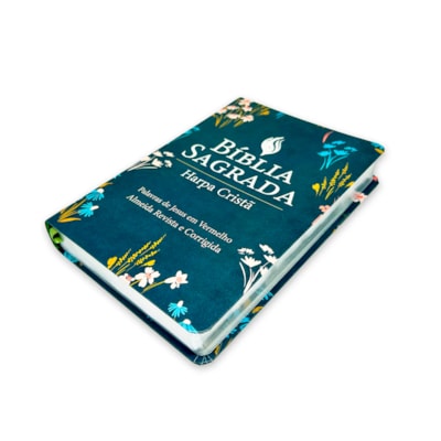 Segunda imagem do produto Bíblia Sagrada | ARC | Letra Grande | Harpa Cristã | Capa Luxo Verde Escuro