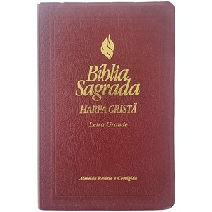 Bíblia Sagrada | ARC | Letra Grande | Harpa Cristã | Capa Vinho