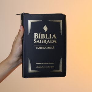 Segunda imagem do produto Bíblia Sagrada | ARC | Letra Grande | PJV |  PU Zíper Harpa Cristã Preta