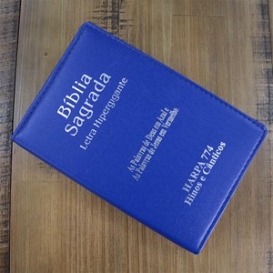 Bíblia Sagrada | ARC |  Letra Hipergigante | Capa Luxo Azul  | Harpa 774