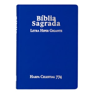 Bíblia Sagrada | ARC | Letra Hipergigante | Capa Luxo Azul | Harpa Celestial 774