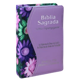 Bíblia Sagrada |ARC| Letra Hipergigante | Capa Luxo Biocolor Lilas  | Harpa 774