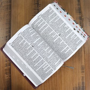 Bíblia Sagrada | ARC | Letra Hipergigante | Capa Luxo Floral Vinho | Harpa 774