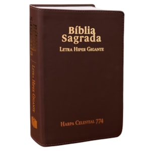 Bíblia Sagrada | ARC | Letra Hipergigante | Capa Luxo Marrom | Harpa Celestial 774