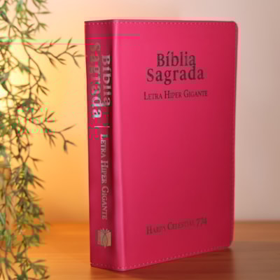 Segunda imagem do produto Bíblia Sagrada | ARC | Letra Hipergigante | Capa Luxo Pink | Harpa Celestial 774