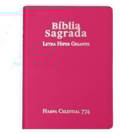 Bíblia Sagrada | ARC | Letra Hipergigante | Capa Luxo Pink | Harpa Celestial 774