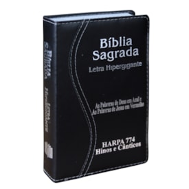 Bíblia Sagrada | ARC | Letra Hipergigante | Capa Luxo Preta Costurado  | Harpa 774