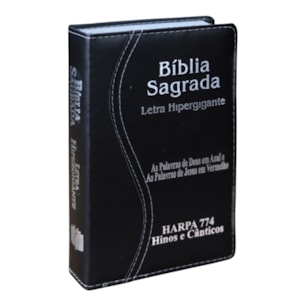 Bíblia Sagrada | ARC | Letra Hipergigante | Capa Luxo Preta Costurado  | Harpa 774
