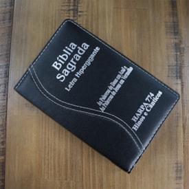 Segunda imagem do produto Bíblia Sagrada | ARC | Letra Hipergigante | Capa Luxo Preta Costurado  | Harpa 774