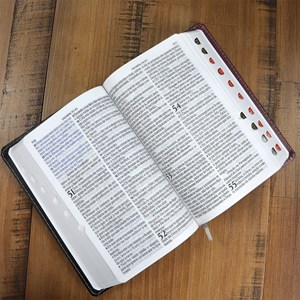 Bíblia Sagrada | ARC | Letra Hipergigante | Capa Luxo Preta e Vinho  | Harpa 774