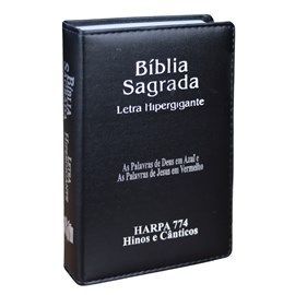 Bíblia Sagrada |ARC| Letra Hipergigante | Capa Luxo Preta  | Harpa 774