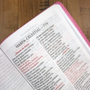 Bíblia Sagrada | ARC | Letra Hipergigante | Capa Luxo Rosa  | Harpa 774