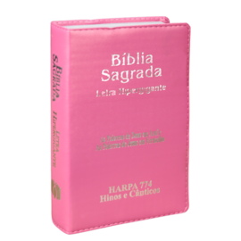 Bíblia Sagrada | ARC | Letra Hipergigante | Capa Luxo Rosa | Harpa 774