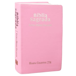 Bíblia Sagrada | ARC | Letra Hipergigante | Capa Luxo Rosa | Harpa Celestial 774