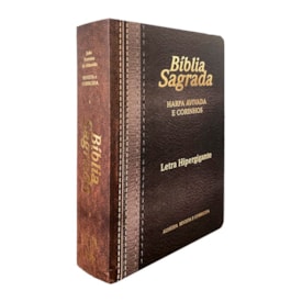 Segunda imagem do produto Bíblia Sagrada | ARC | Letra Hipergigante | Harpa Avivada e Corinhos | Capa Laminada Marrom