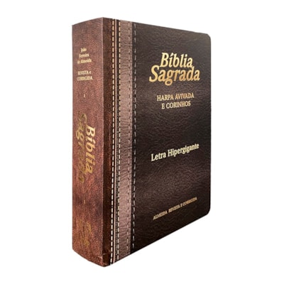 Segunda imagem do produto Bíblia Sagrada | ARC | Letra Hipergigante | Harpa Avivada e Corinhos | Capa Laminada Marrom