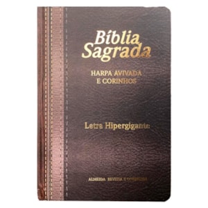 Bíblia Sagrada | ARC | Letra Hipergigante | Harpa Avivada e Corinhos | Capa Laminada Marrom