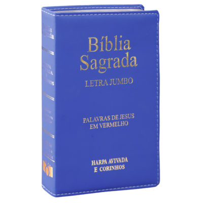 Bíblia Sagrada | ARC | Letra Jumbo | Capa Luxo Azul | Harpa Avivada e Corinhos