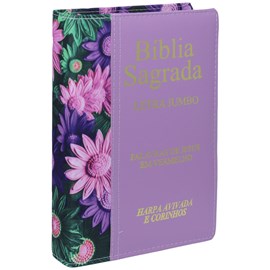Bíblia Sagrada | ARC | Letra Jumbo | Capa Luxo Bicolor Lilás | Harpa Avivada e Corinhos