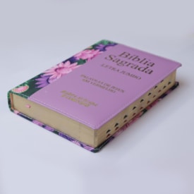 Segunda imagem do produto Bíblia Sagrada | ARC | Letra Jumbo | Capa Luxo Bicolor Lilás | Harpa Avivada e Corinhos