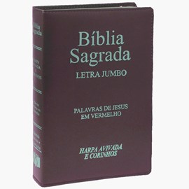 Bíblia Sagrada | ARC | Letra Jumbo | Capa Luxo Marrom | Harpa Avivada e Corinhos